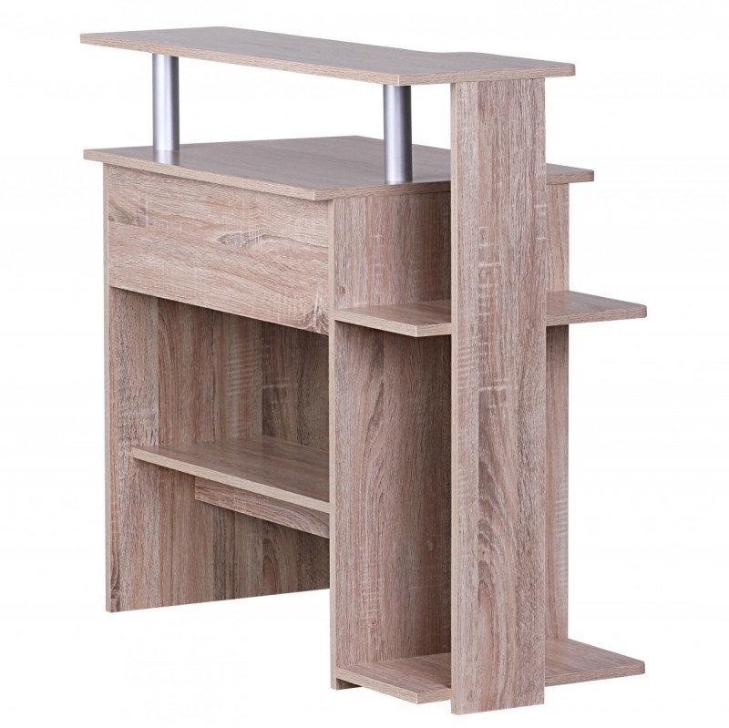 Wohnling Computertisch Dennis Sonoma Dekor mit viel Ablage