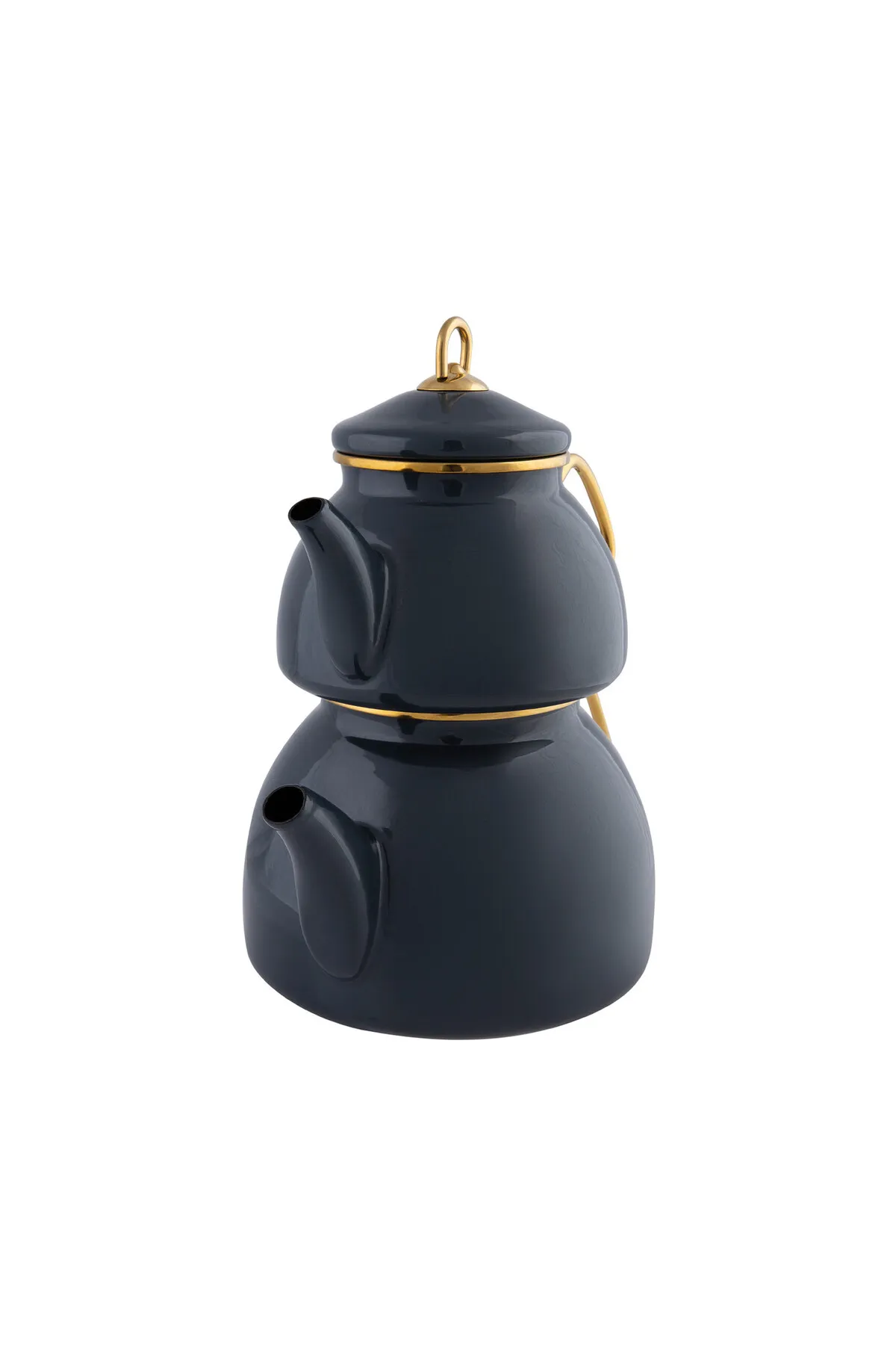 Karaca  Retro Emaille Teekannen Set, Induktionsgeeignet, Teekocher, Wasserkocher, Teeaufguss 1,1L
