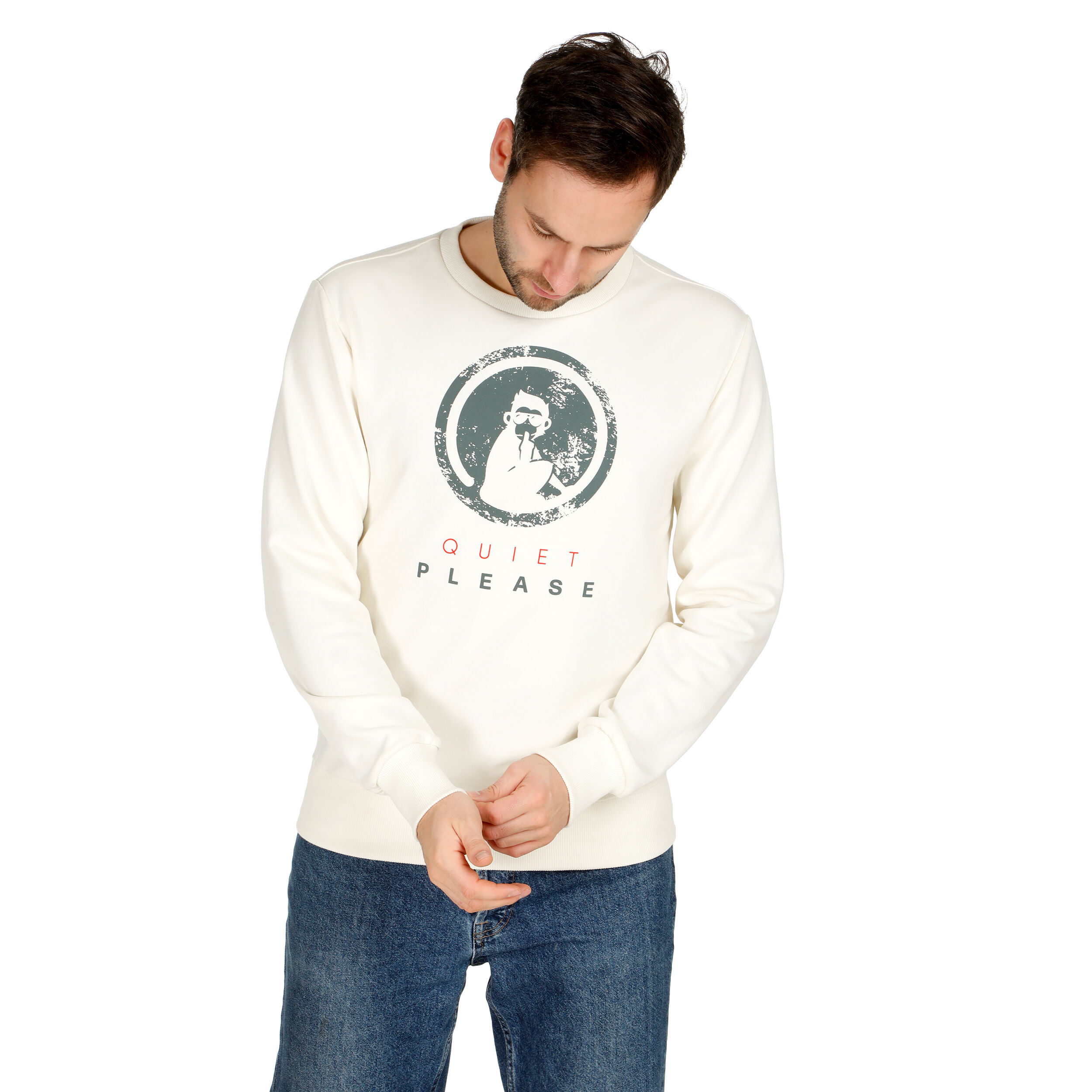 Crossroad Scraped Advantage Sweatshirt Herren - Weiß, Salbei