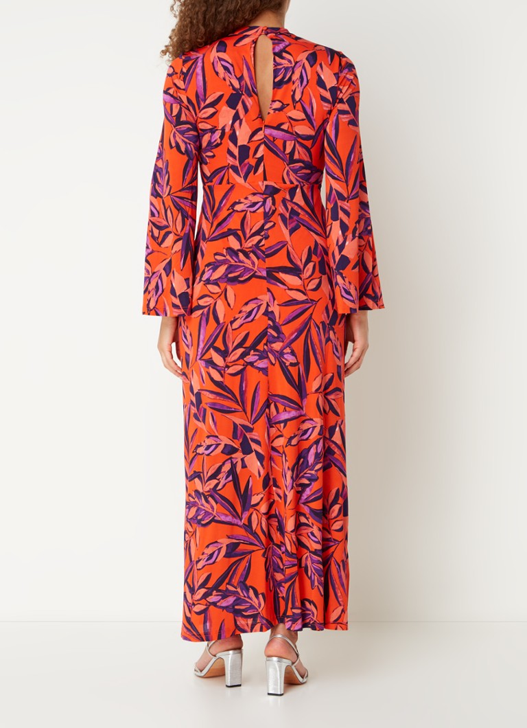 Phase Eight Briella maxi dress with knotted detail and leaf print