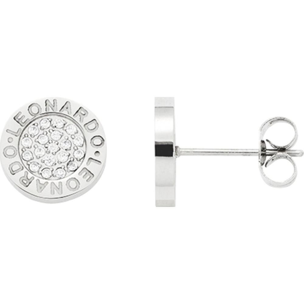 Leonardo Boucles d'oreilles à fermoir à poussette Acier inoxydable, Cristal Boucles d'oreilles