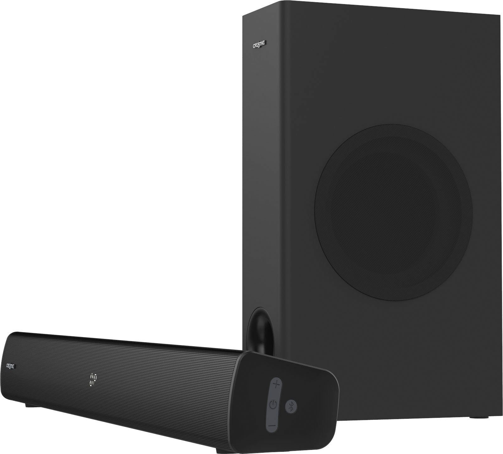 Creative Stage V2 mit Subwoofer 2.1 Soundbar (A2DP Bluetooth, AVRCP Bluetooth, Bluetooth, 40 W, Bluetooth)