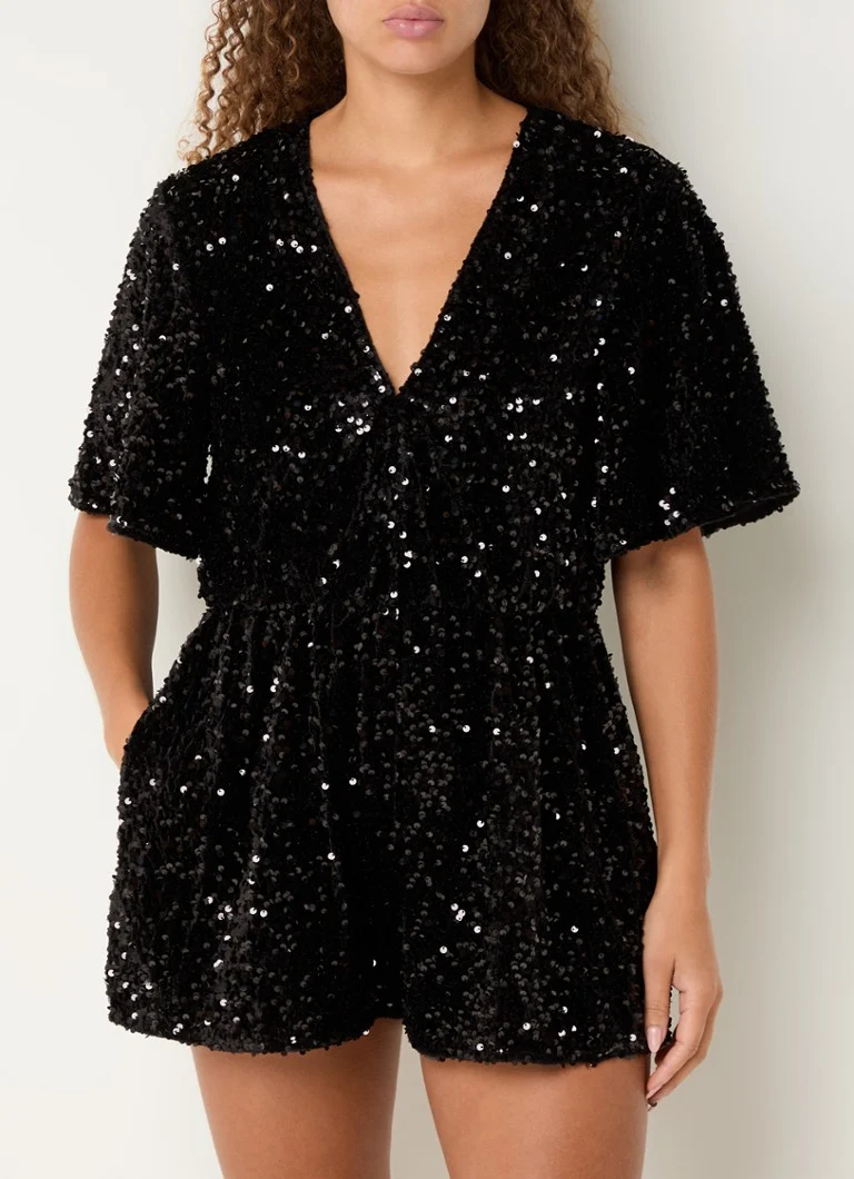 Maje straight fit jumpsuit with sequins