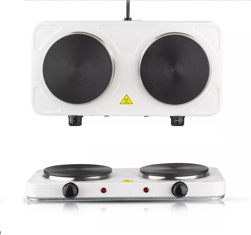 Cheffinger Doppelkochplatte, Herdplatte 2 x 1000Watt Kochplatte Camping Tragbar Kochplatte