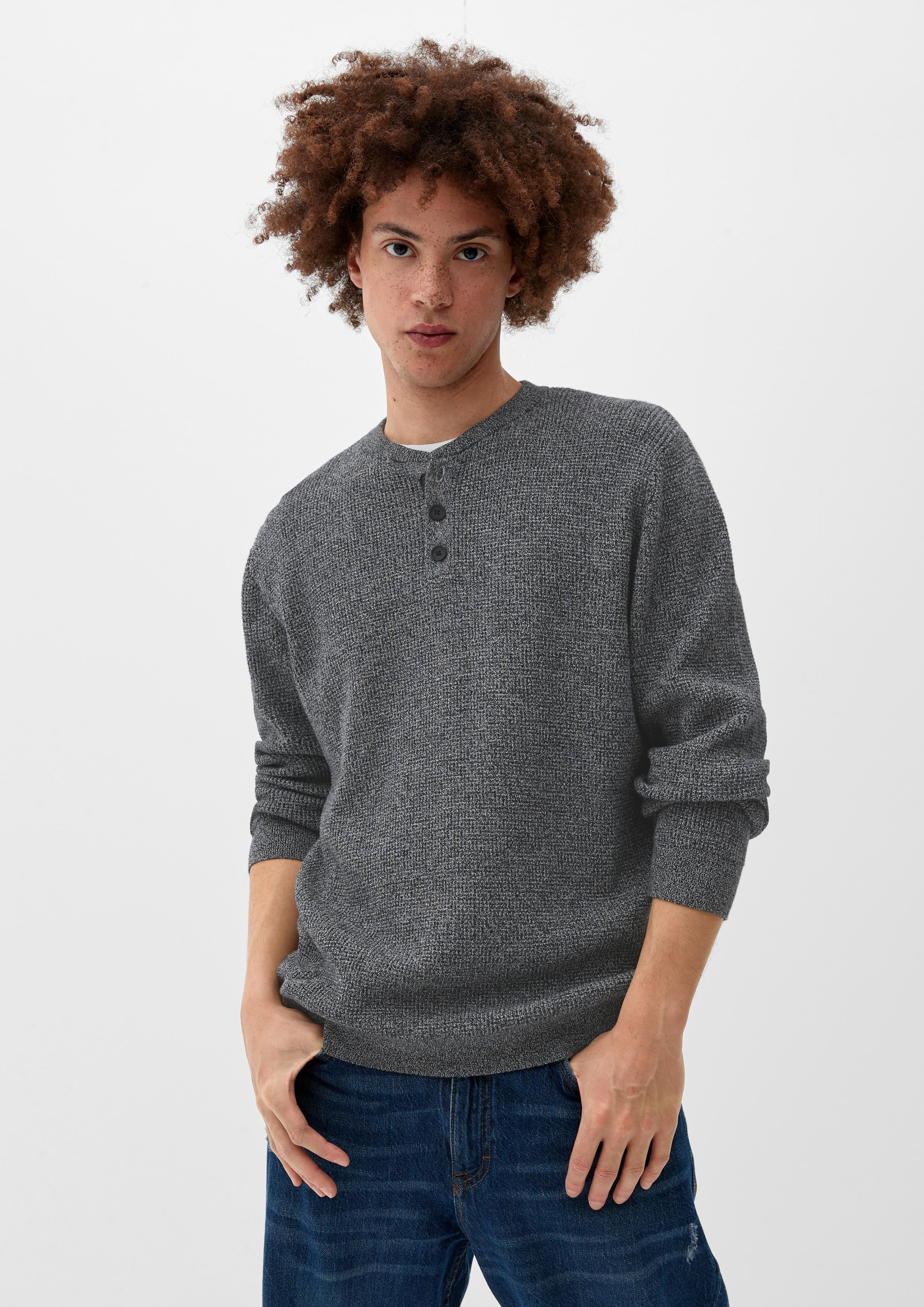 Strickpullover mit Henleyausschnitt  2123353-94W0