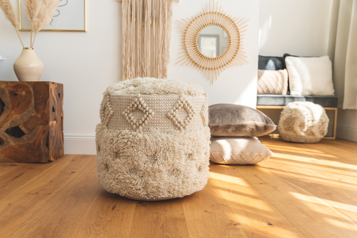 megusta Pouf Bohist 125 Natural 35cm x 35cm