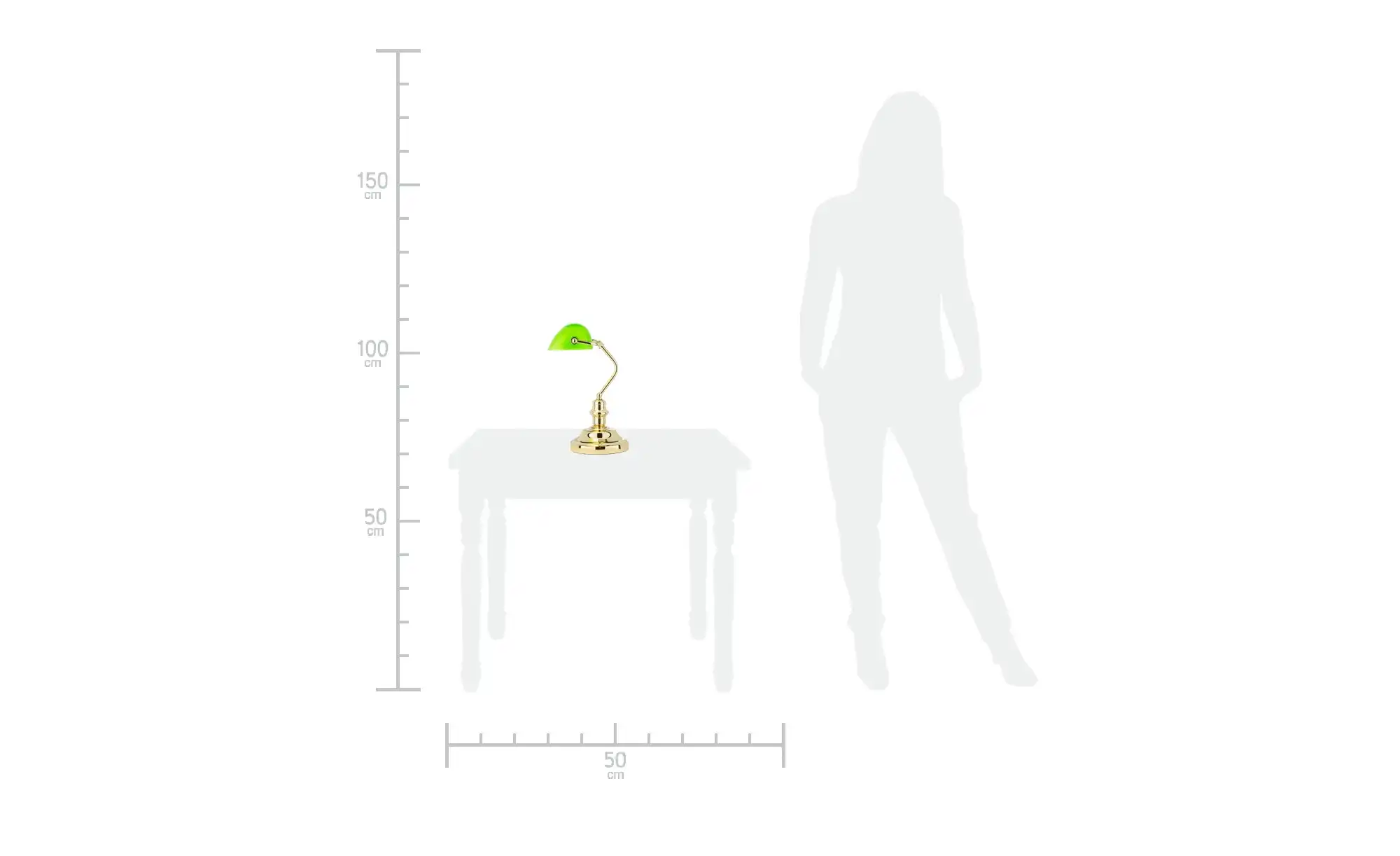 KHG Banker-Lampe messing mit grünem Schirm