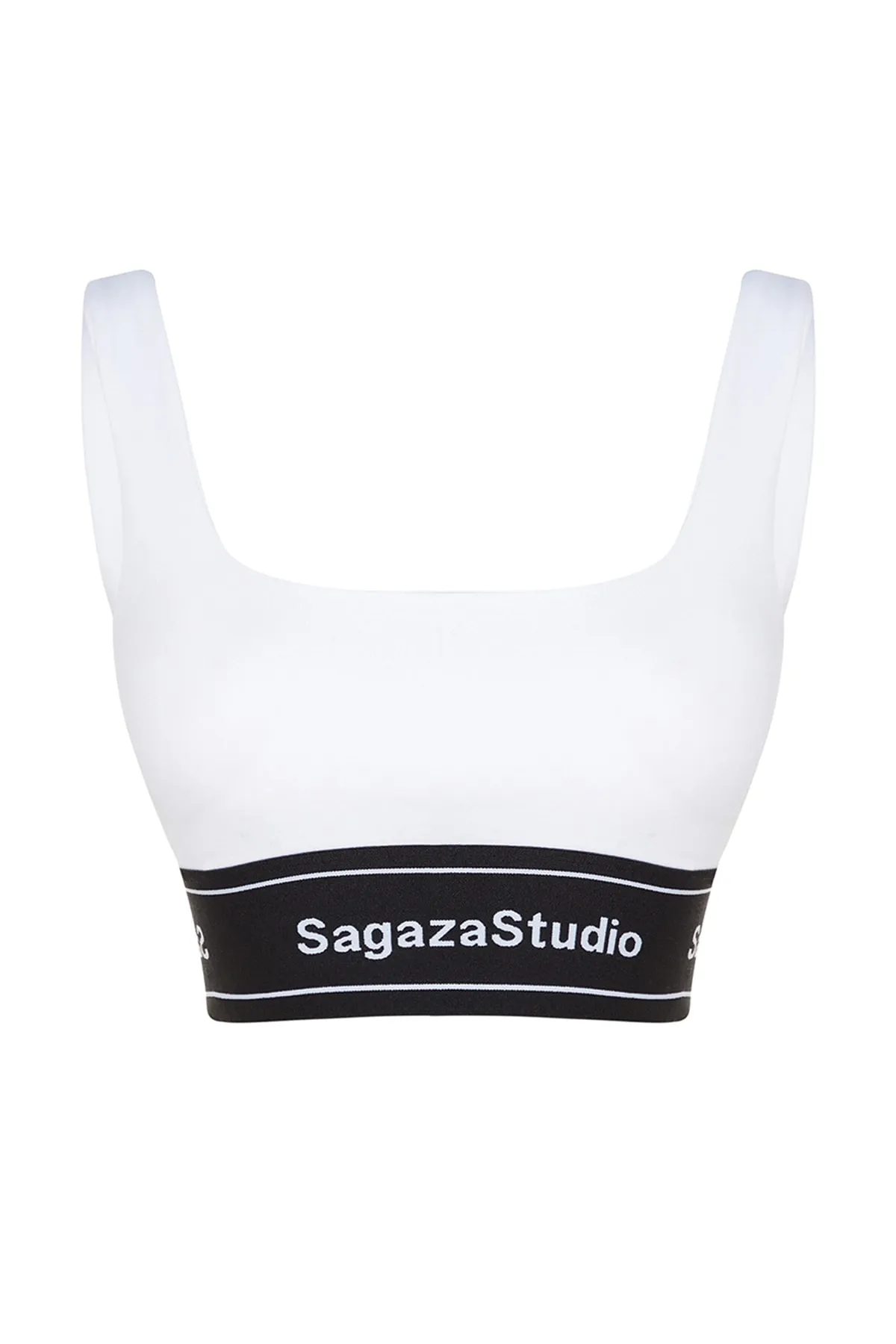 Trendyol Collection  X Sagaza Studio Weißer Supportive Recovery Sport-BH mit eckigem Kragen TCLSS23SS00002