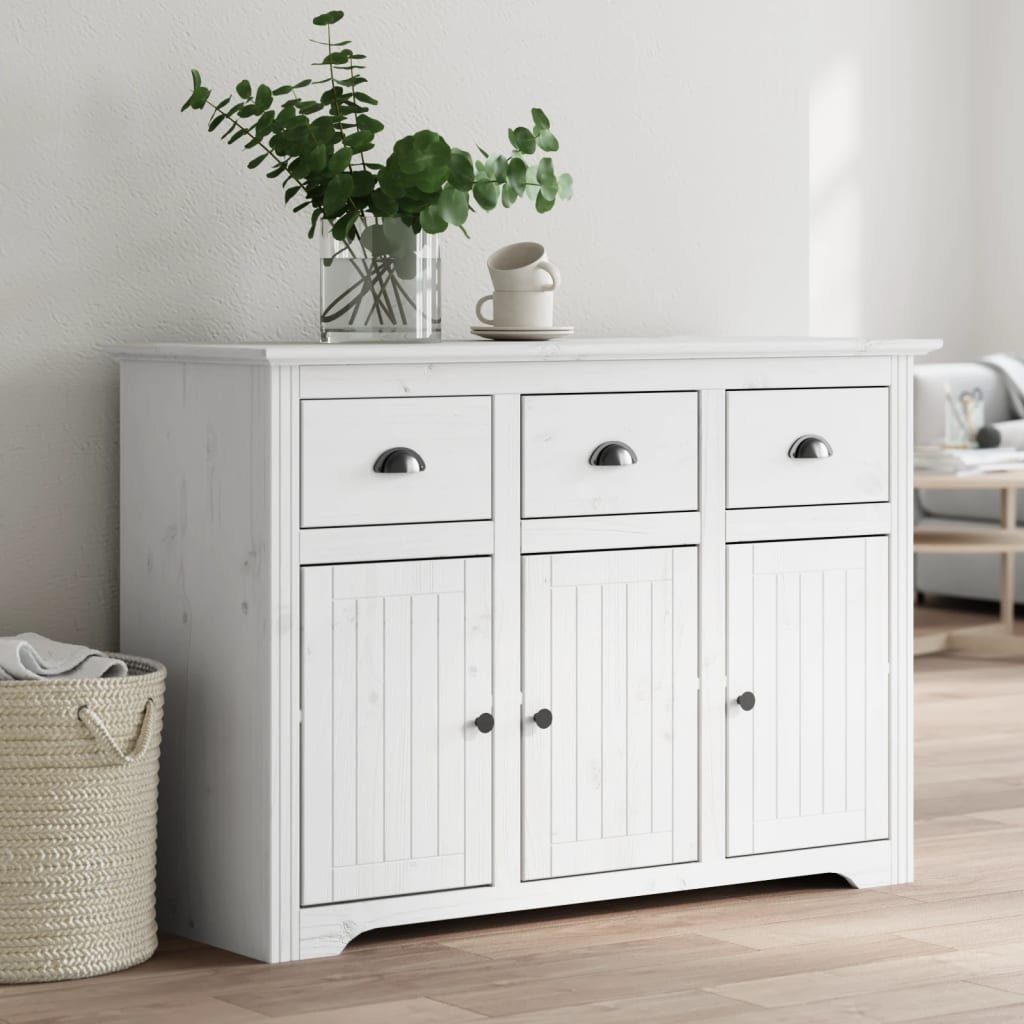 vidaXL Sideboard Sideboard BODO Weiß 115x43x79,5 cm Massivholz Kiefer (1 St)