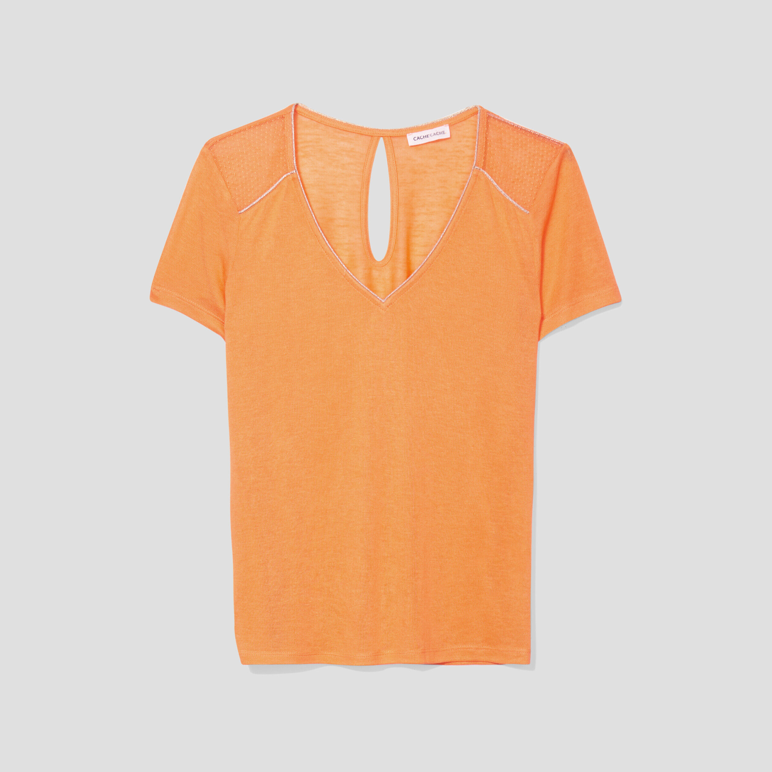 T-shirt manches courtes orange femme | Cache Cache