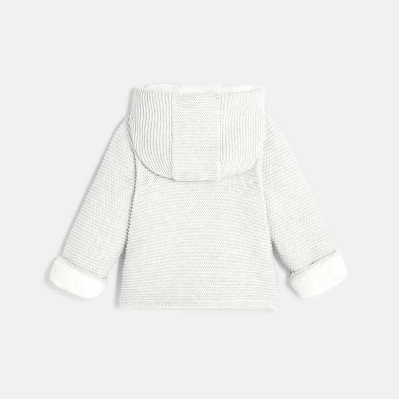 Manteau-pull fourré blanc naissance