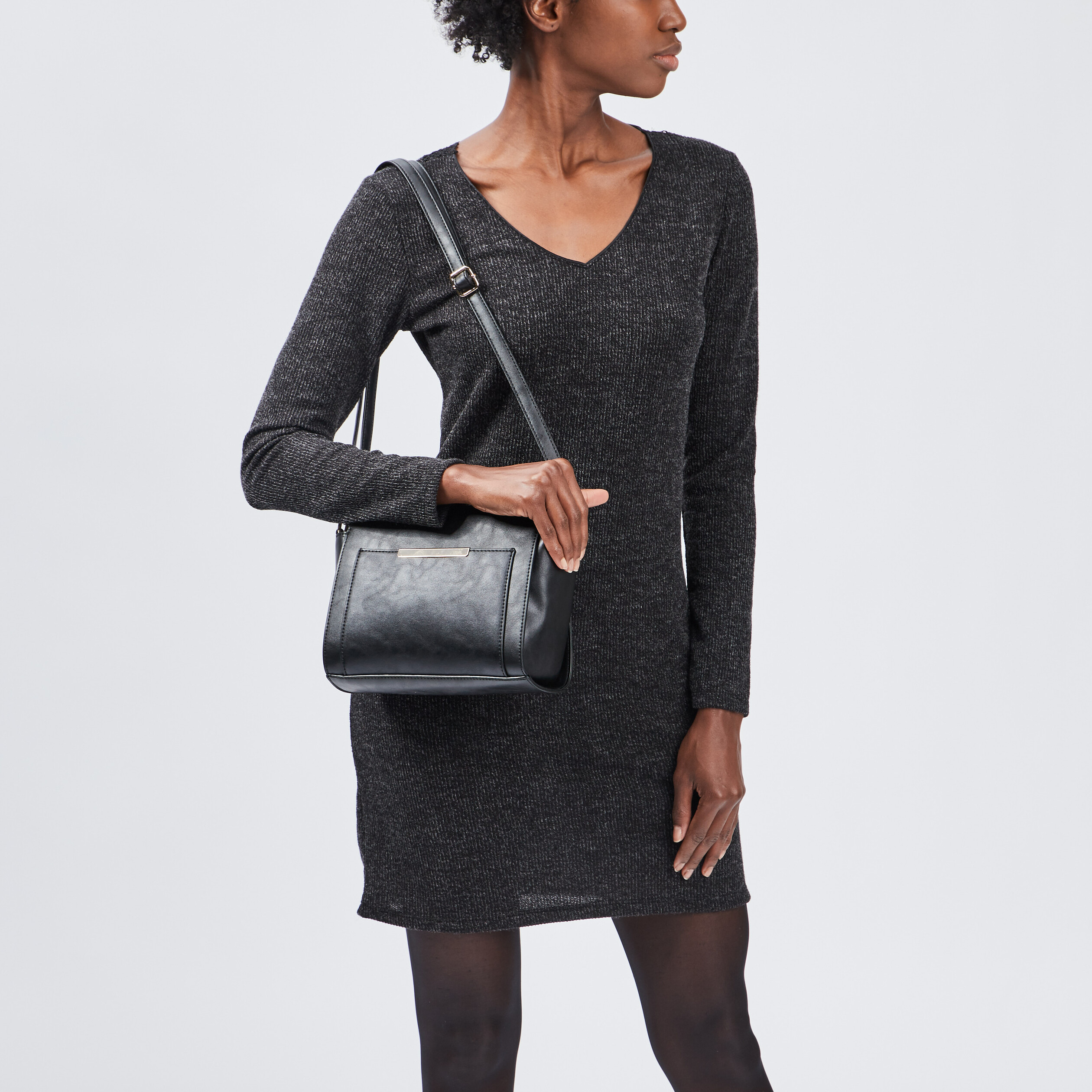 Sac à bandoulière noir femme | La Halle