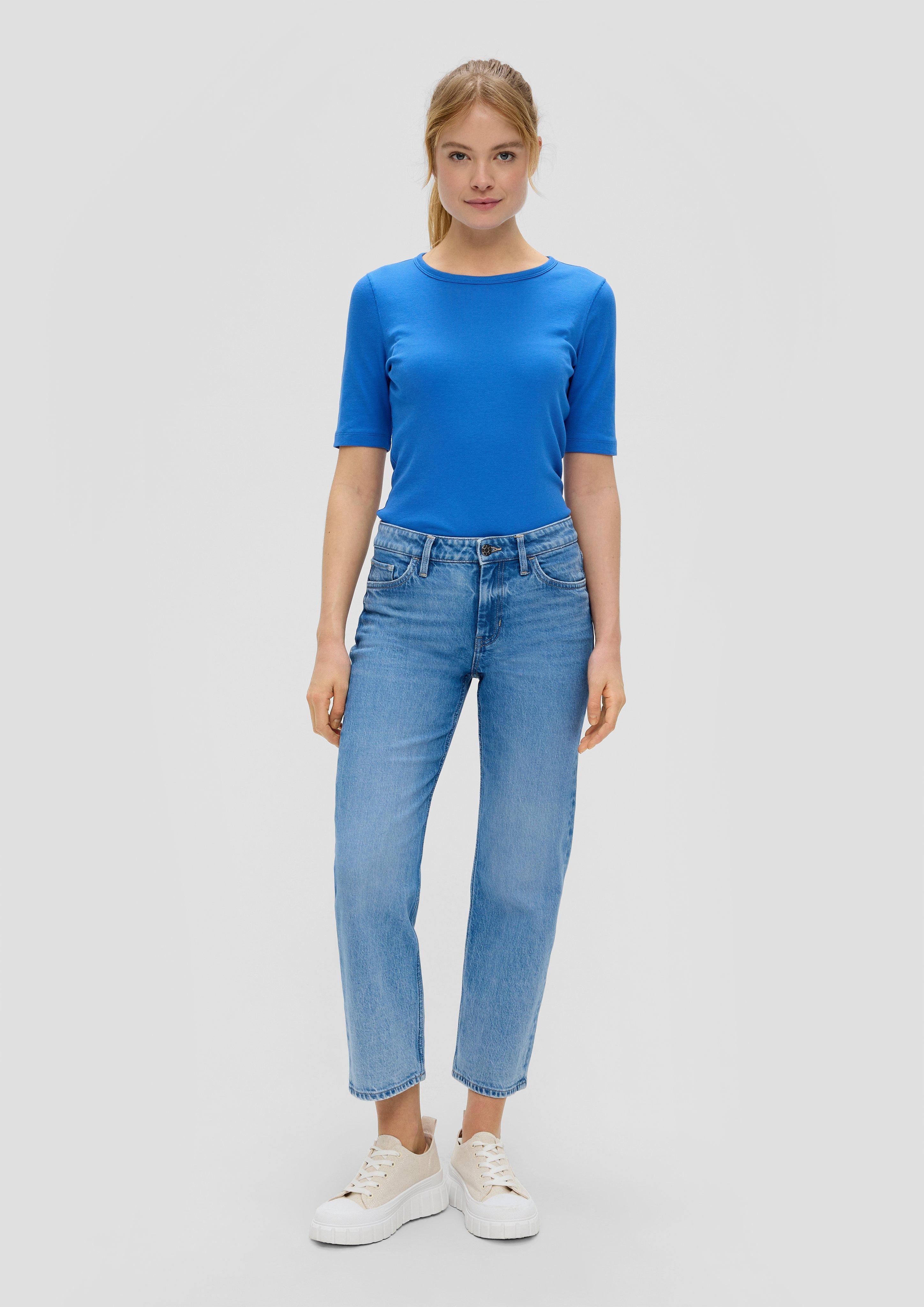 360° Denim / Cropped Jeans Karolin / Regular Fit / Mid Rise / Straight Leg / All-over-Muster  2143851-54Z2