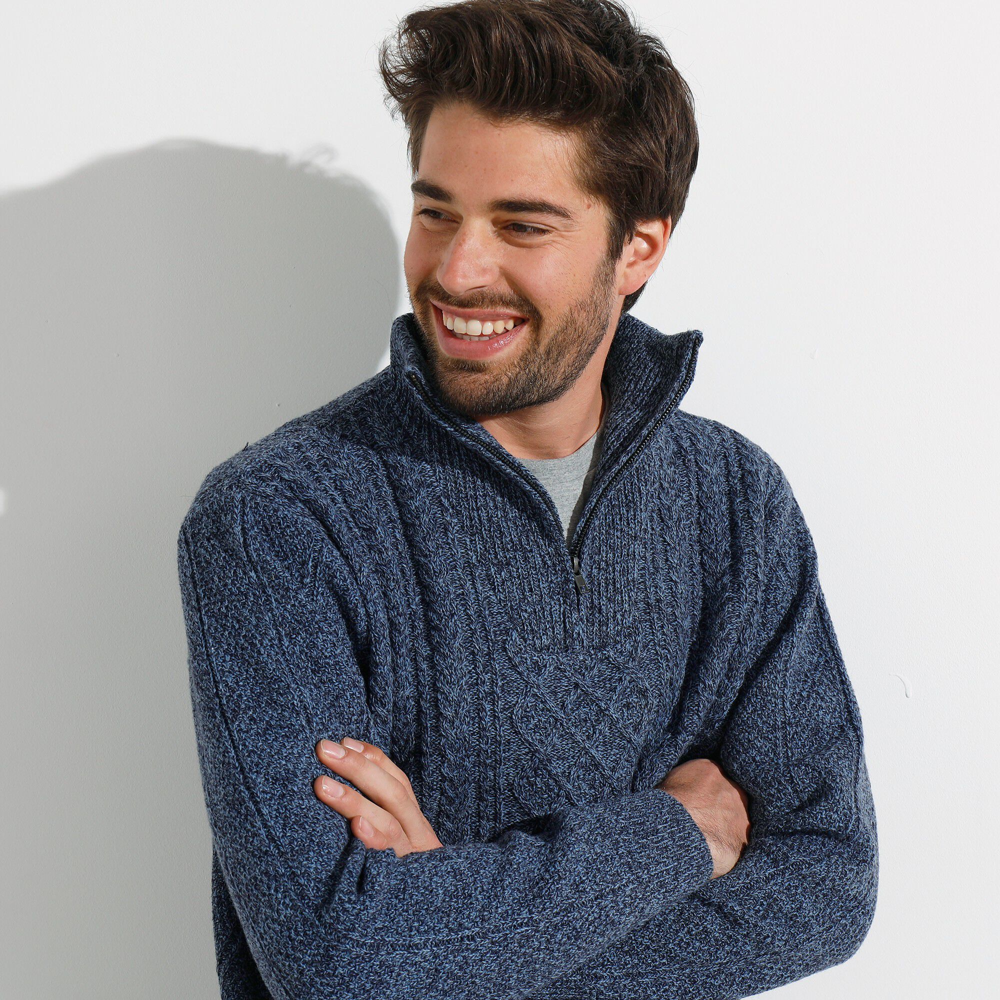 Pull col camionneur maille irlandaise