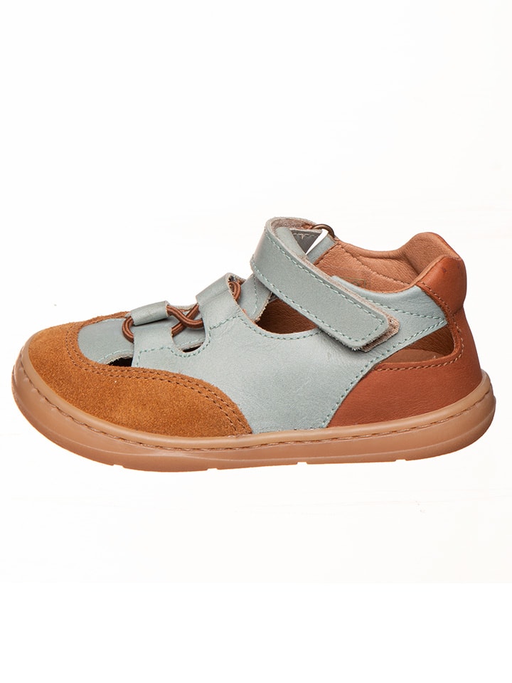 kmins Leder-Barfußschuhe in Hellbraun/ Hellblau günstig kaufen