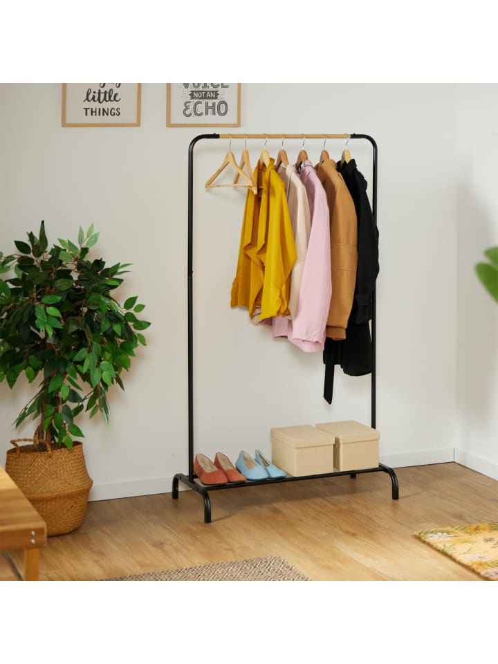 relaxdays Kleiderständer in Schwarz - (B)80 x (H)149 x (T)40 cm günstig kaufen onesize