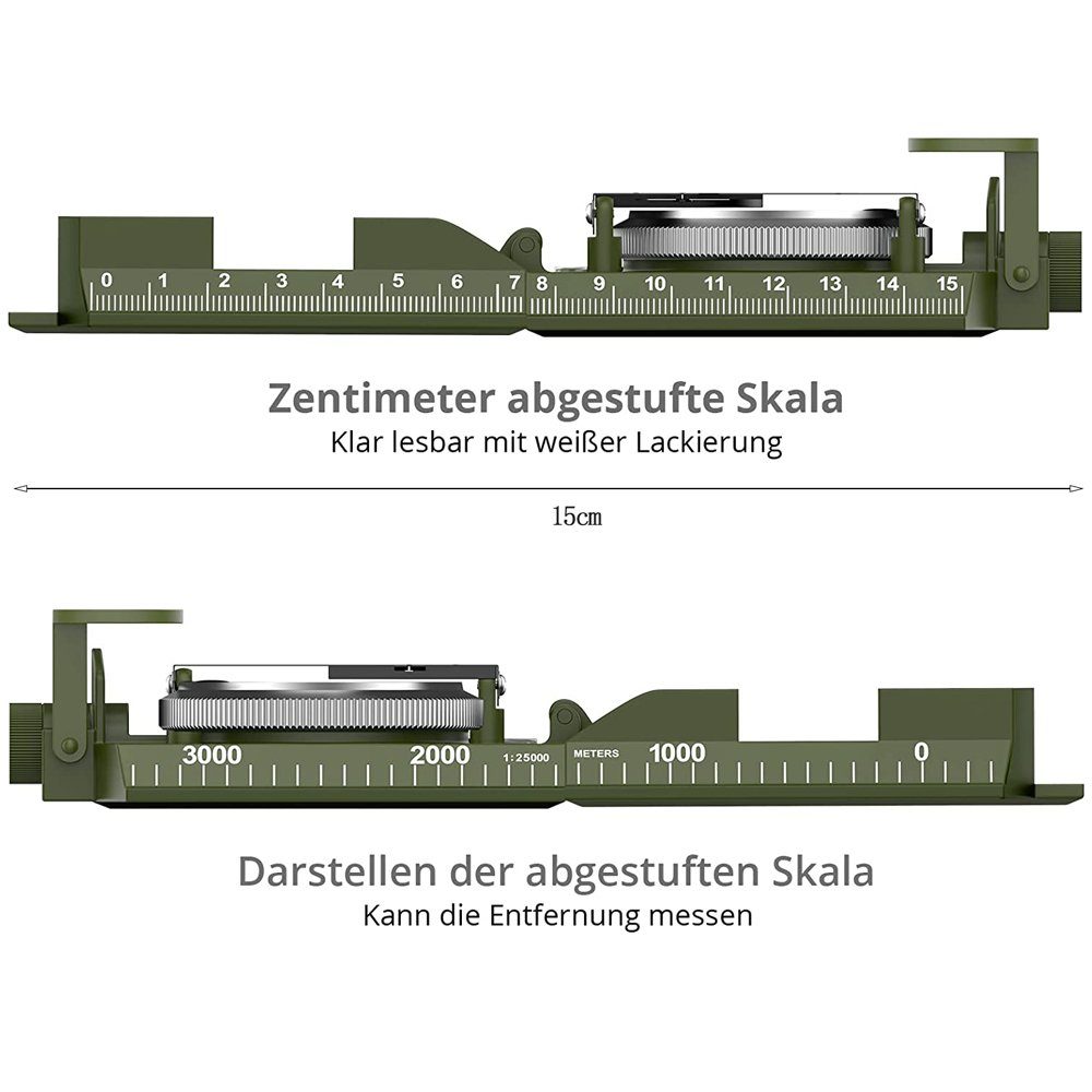 GelldG Kompass Marschkompass Taschenkompass Peilkompass Kompass mit Klinometer