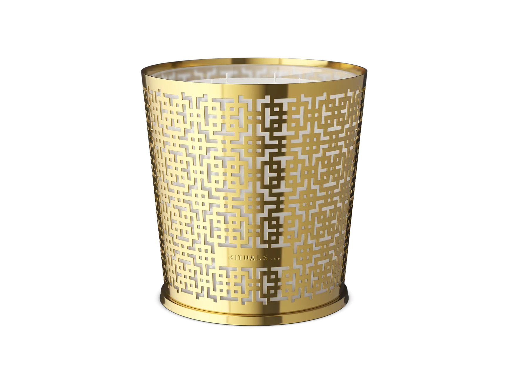 Bougie parfumée au cèdre mystique et étui doré avec fenêtre en métal, 2500 g