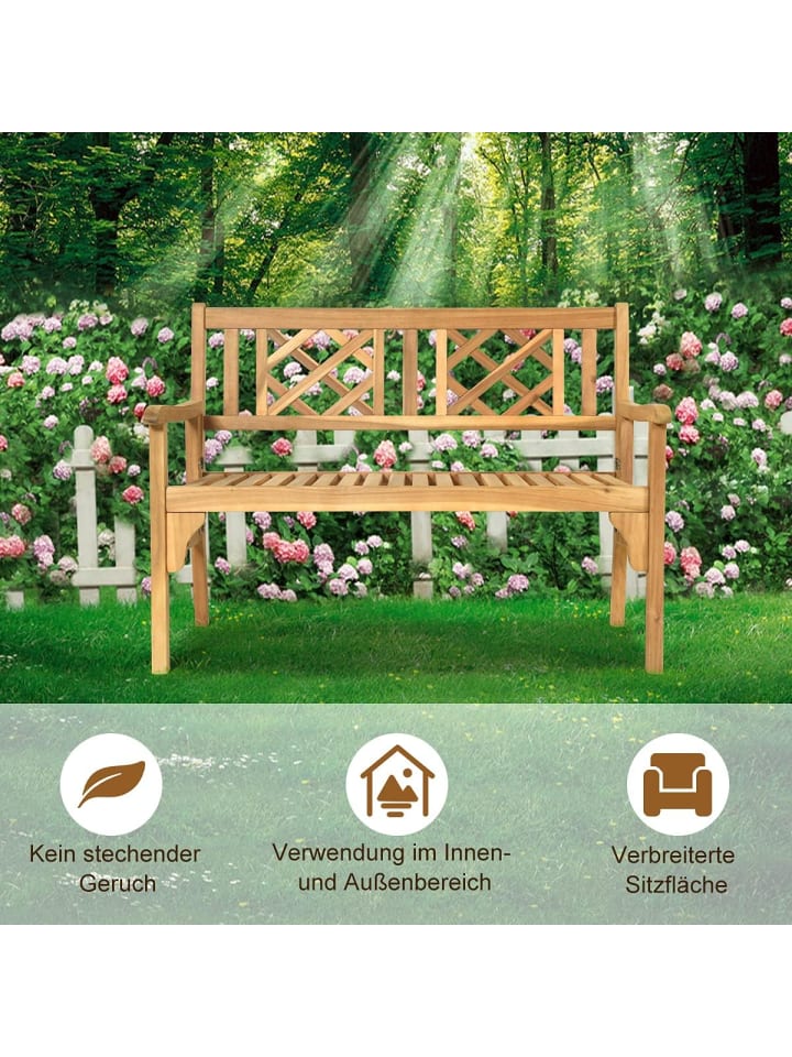 COSTWAY Gartenbank 2-Sitzer klappbar in Hellbraun günstig kaufen onesize