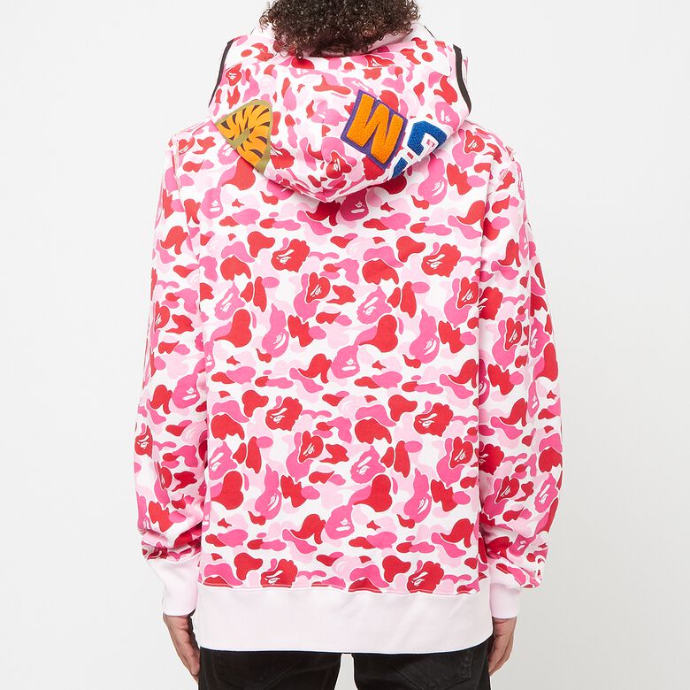A Bathing Ape Abc Camo Double Shark Full Zip Hoodie pink