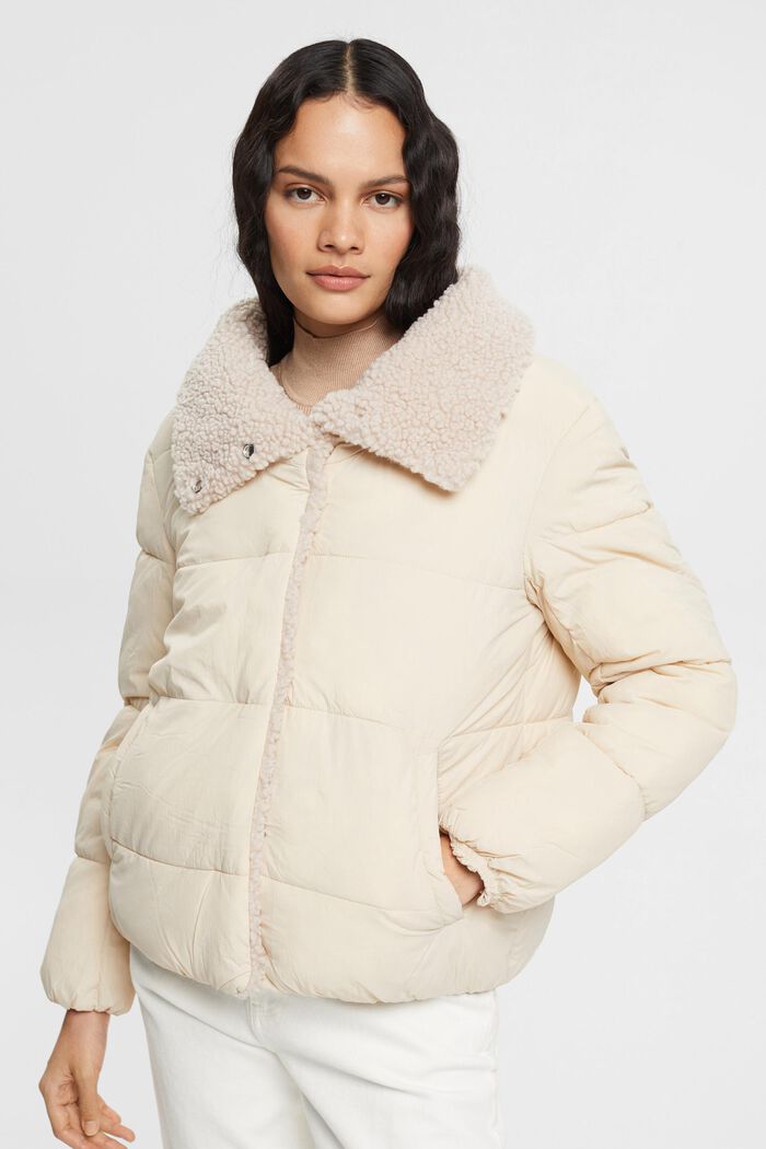 Teddyfell gefütterte Pufferjacke