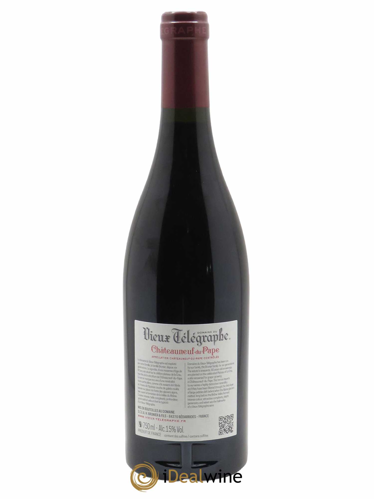 Châteauneuf-du-Pape Vieux Télégraphe (Domaine du) Vignobles Brunier (CBO à partir de 12 BTS) 2020 - Lot de 1 Bouteille