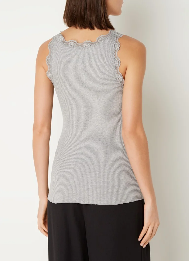 Rosemunde Tank top in silk blend with lace