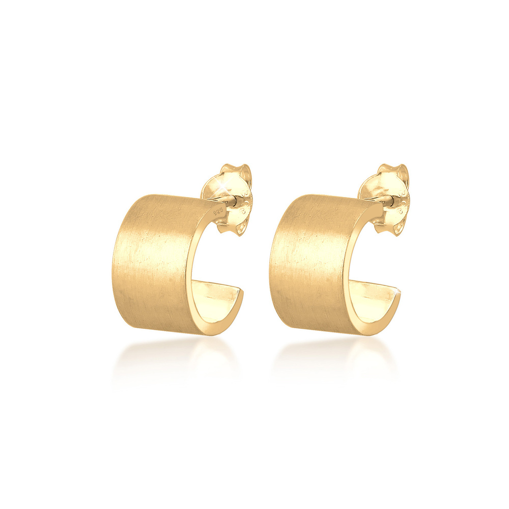 Elli Elli Boucles d'Oreilles Creolen Hänger Basic Geo Trend Matt 925er Silber Boucles d'oreilles