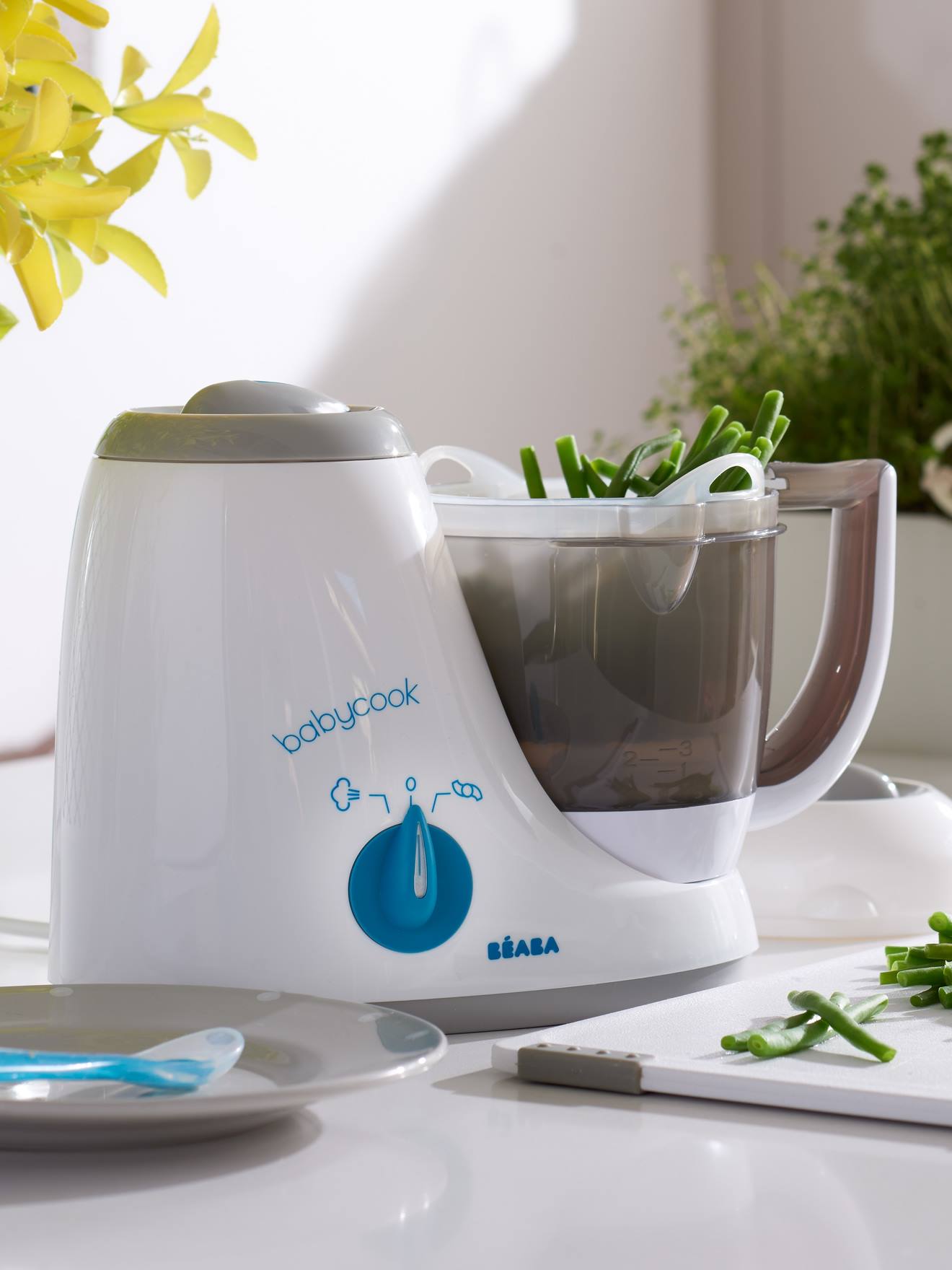 Robot BEABA Babycook Original blanc/bleu/gris