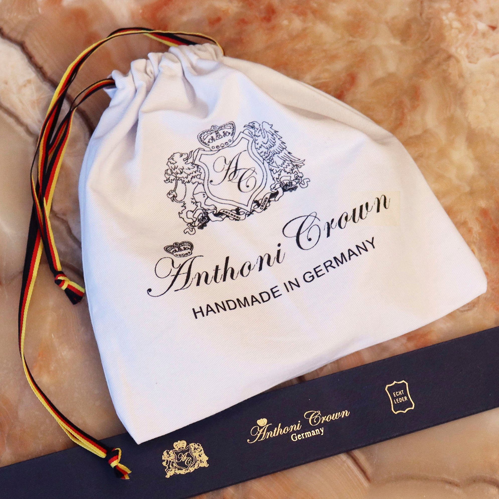 Anthoni Crown Ledergürtel mit goldfarbener Koppelschließe