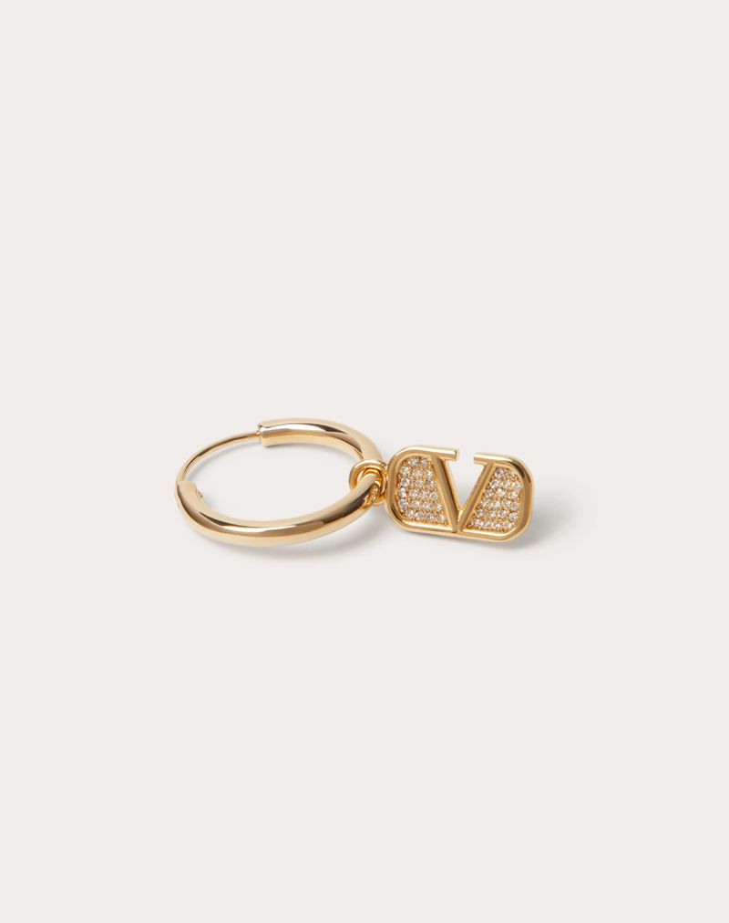 Vlogo Signature-øreringe i metal og Swarovski ®-krystaller