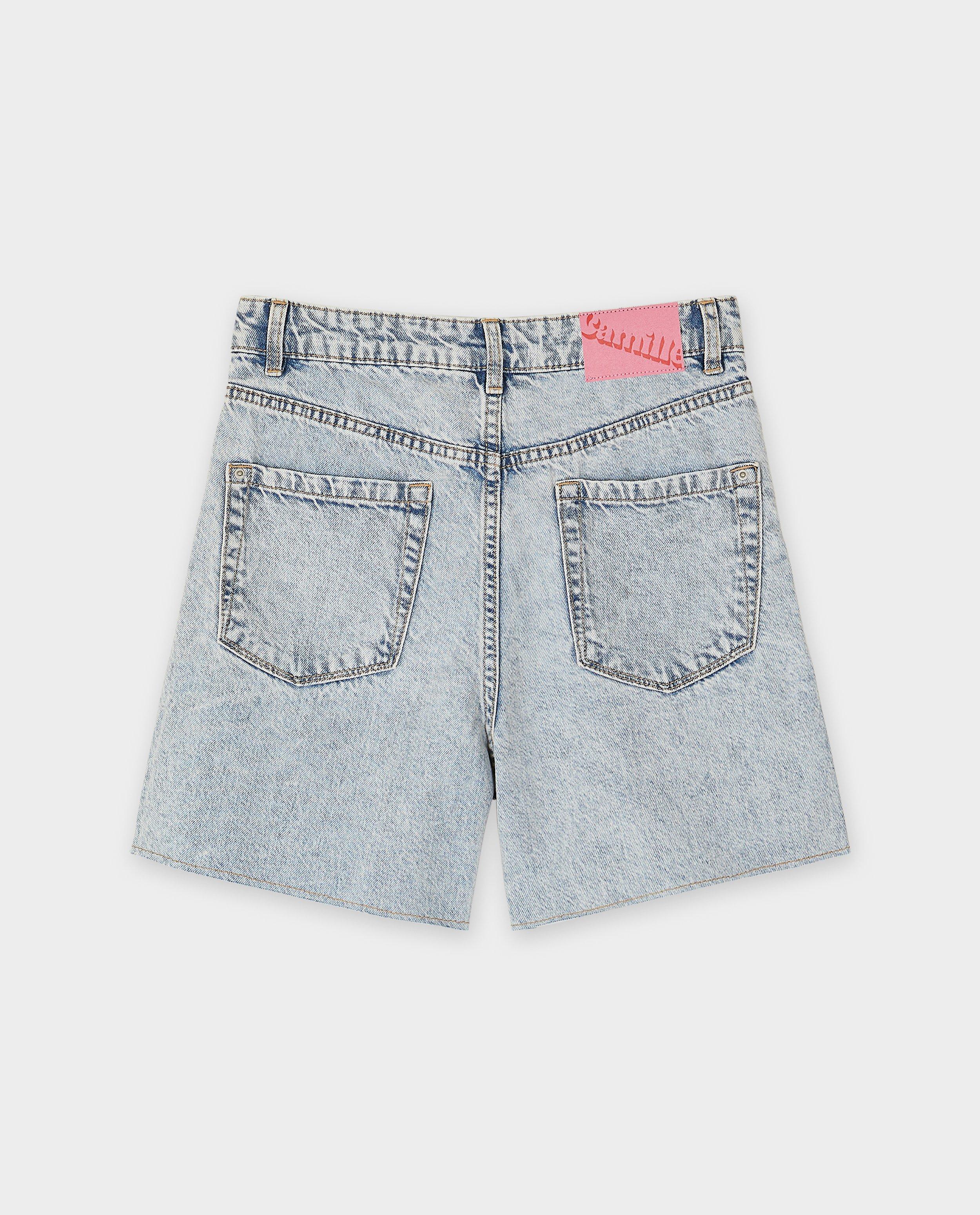 Pantaloni scurți din denim rupți CAMILLE, croială largă, 6-14 ani albastru deschis