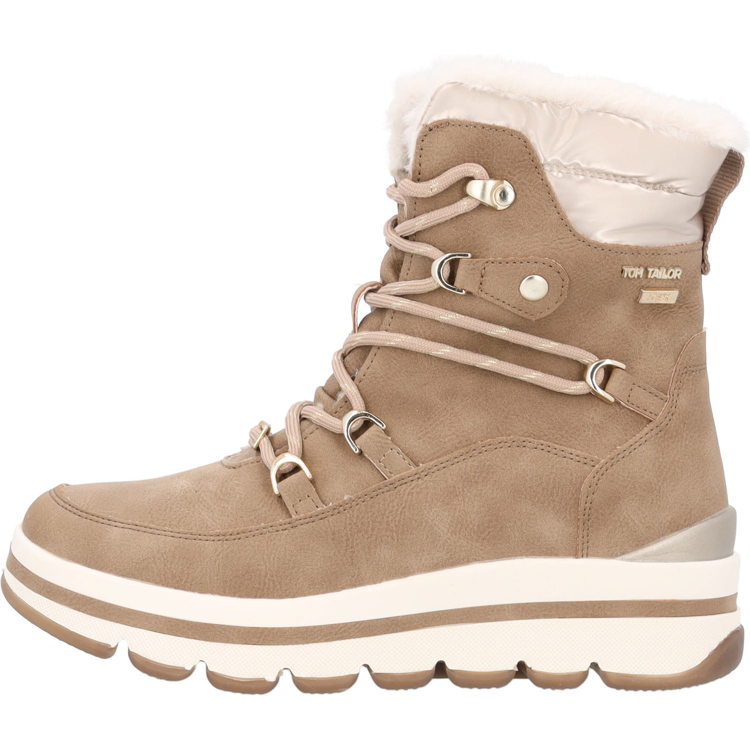 Tom Tailor 4290040, Schnürstiefel, Damen, Beige (Sand)