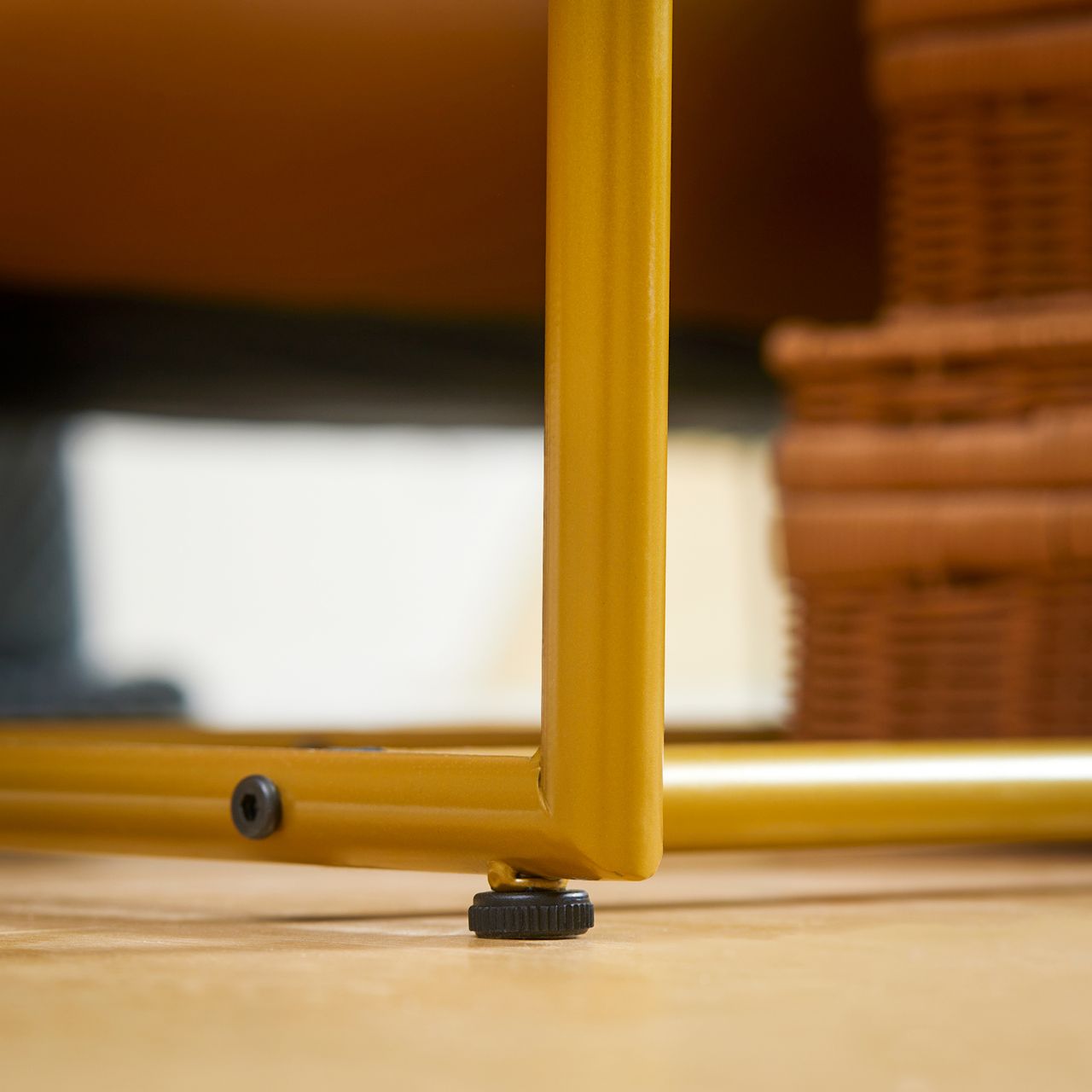 HOMCOM Konsolentisch Flurtisch Moderner Beistelltisch Sofatisch Stahl, Weiß Gold