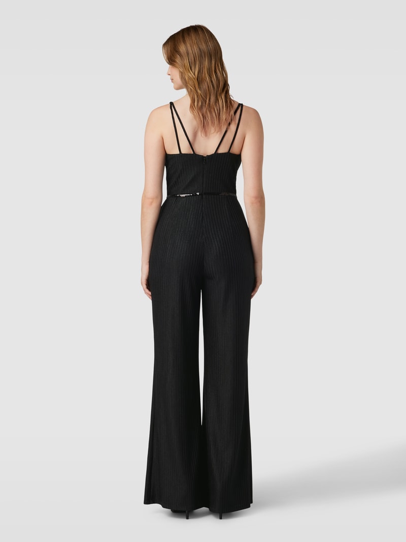 Jumpsuit mit Strukturmuster in schwarz