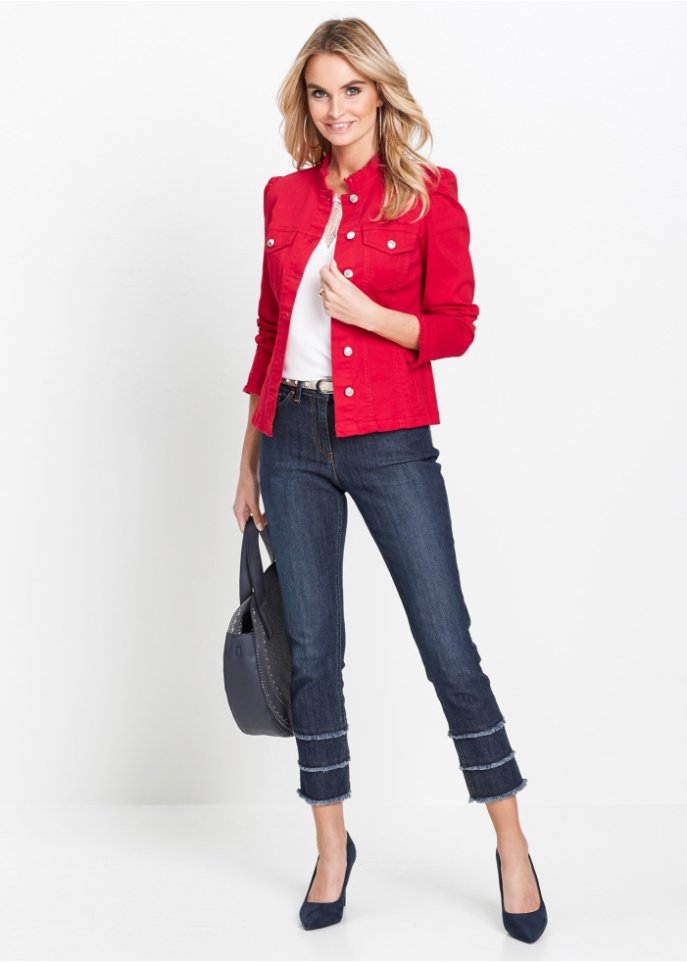 Jacke mit leichten Puffärmeln