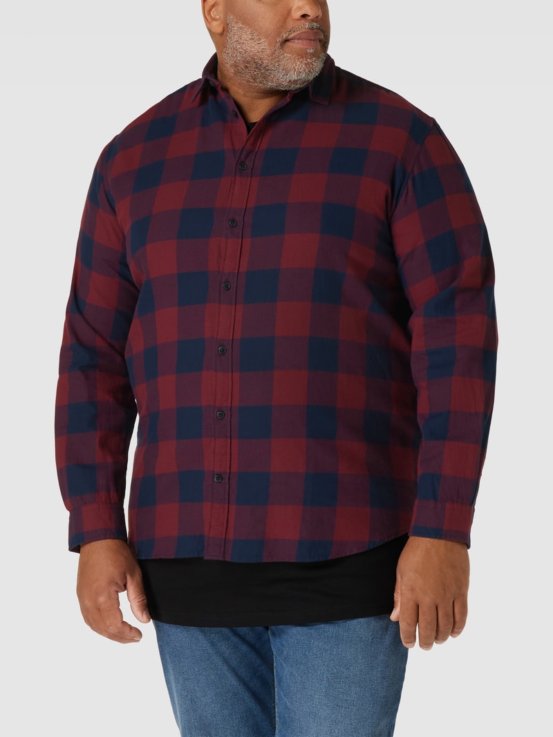PLUS SIZE Freizeithemd mit Vichy-Karos in bordeaux rot