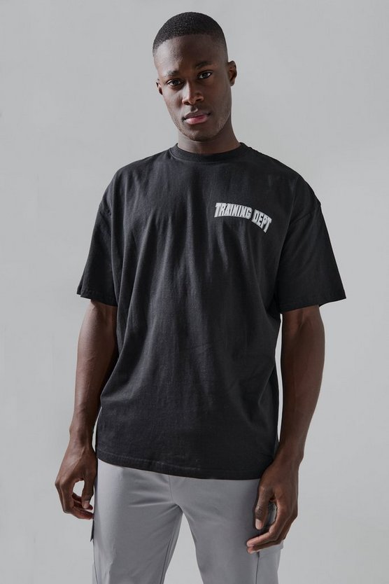 Active Training Dept Curved Print Oversized Tshirt