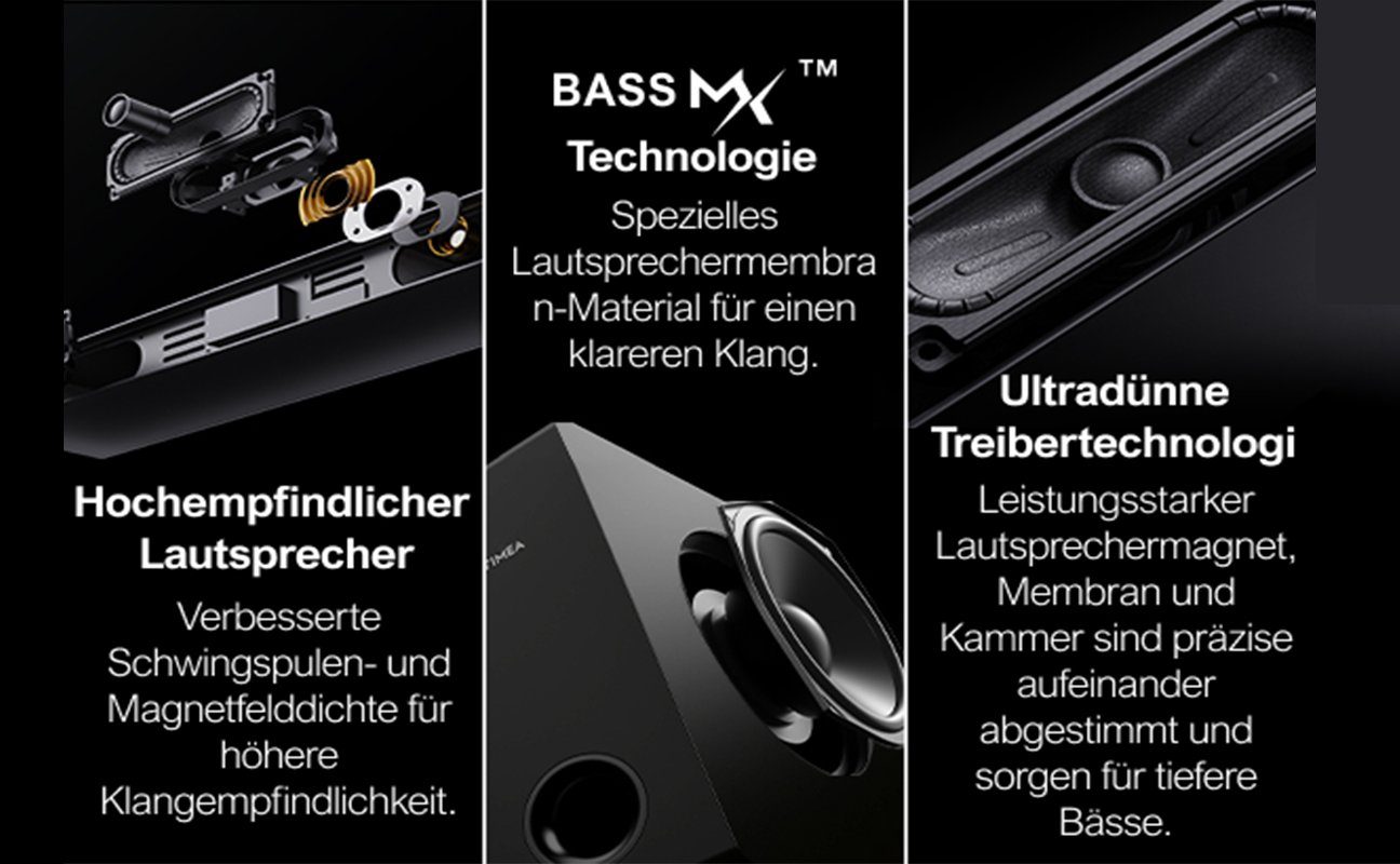 Ultimea Nova S50 2.1 Kanal Dolby-Atmos Soundbar (190 W, BassMAX, 3D Surround Sound System für TV-Lautsprecher, HDMI eARC)