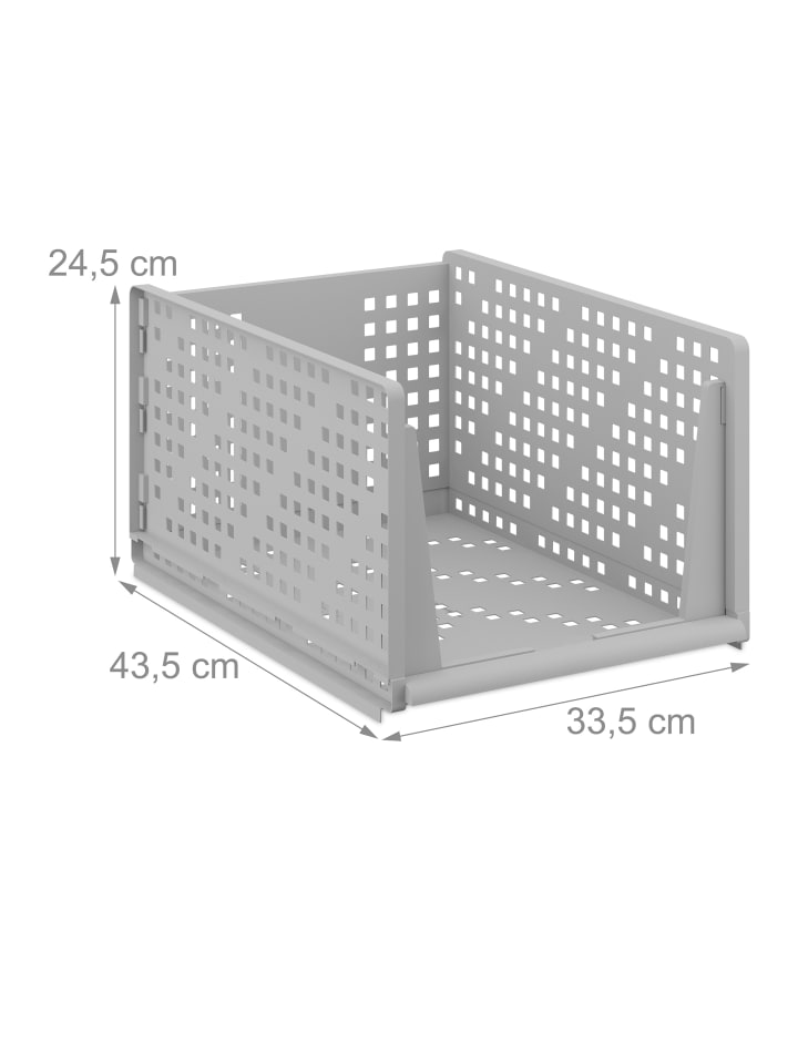 relaxdays 3 x Schrank Organizer in Grau - (B)33,5 x (H)24,5 x (T)43,5 cm günstig kaufen onesize
