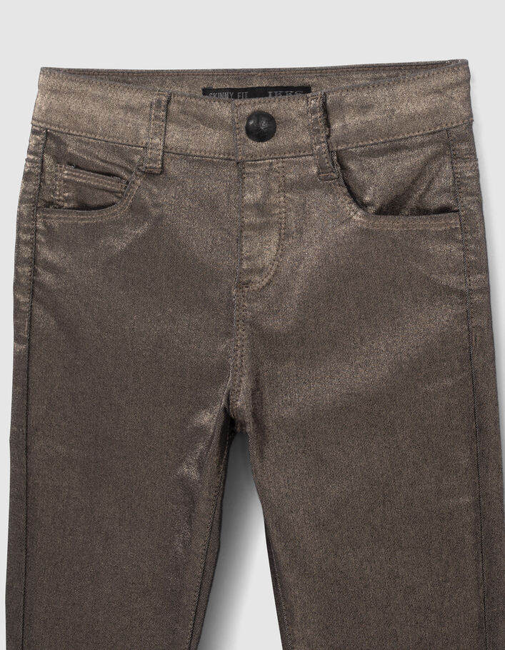 Jean SKINNY champagne enduit fille
