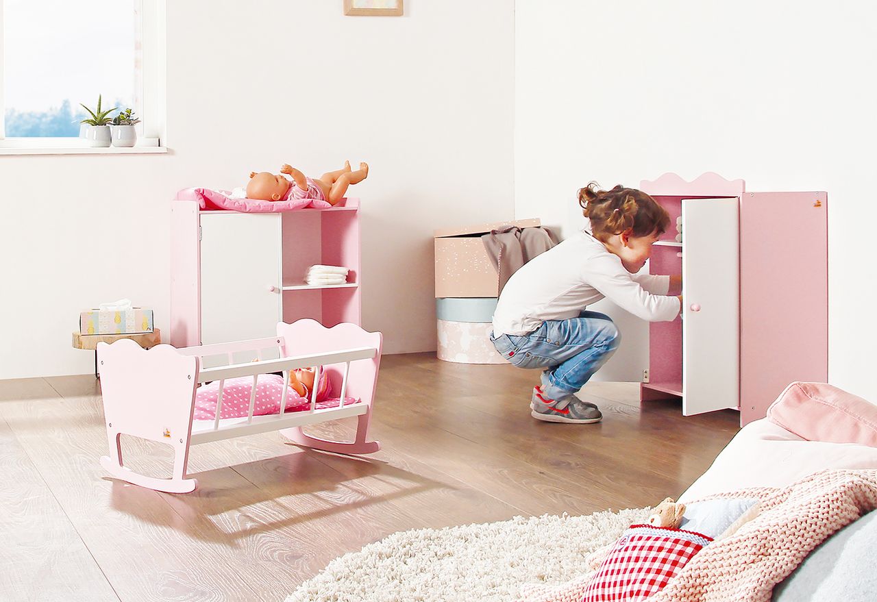 Pinolino Kinderträume Pinolino Puppenwiege Jasmin komplett, 4-tlg.