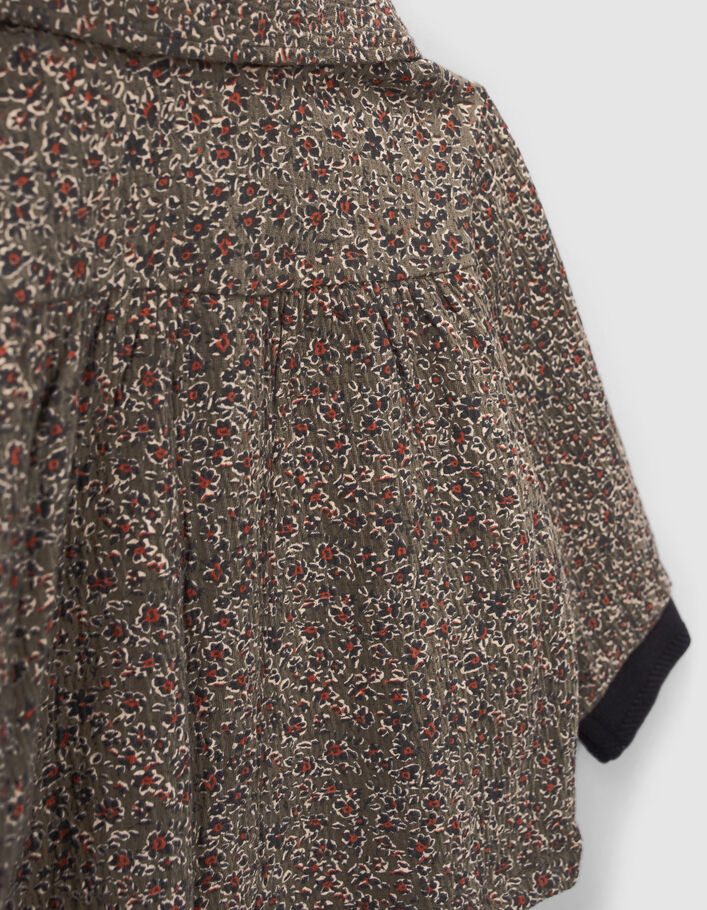 Blouse kaki imprimé léopard floral bébé fille
