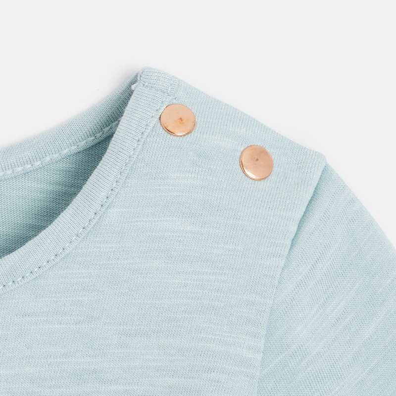 T-shirt manches courtes bébé fille en jersey flammé bleu Absorba