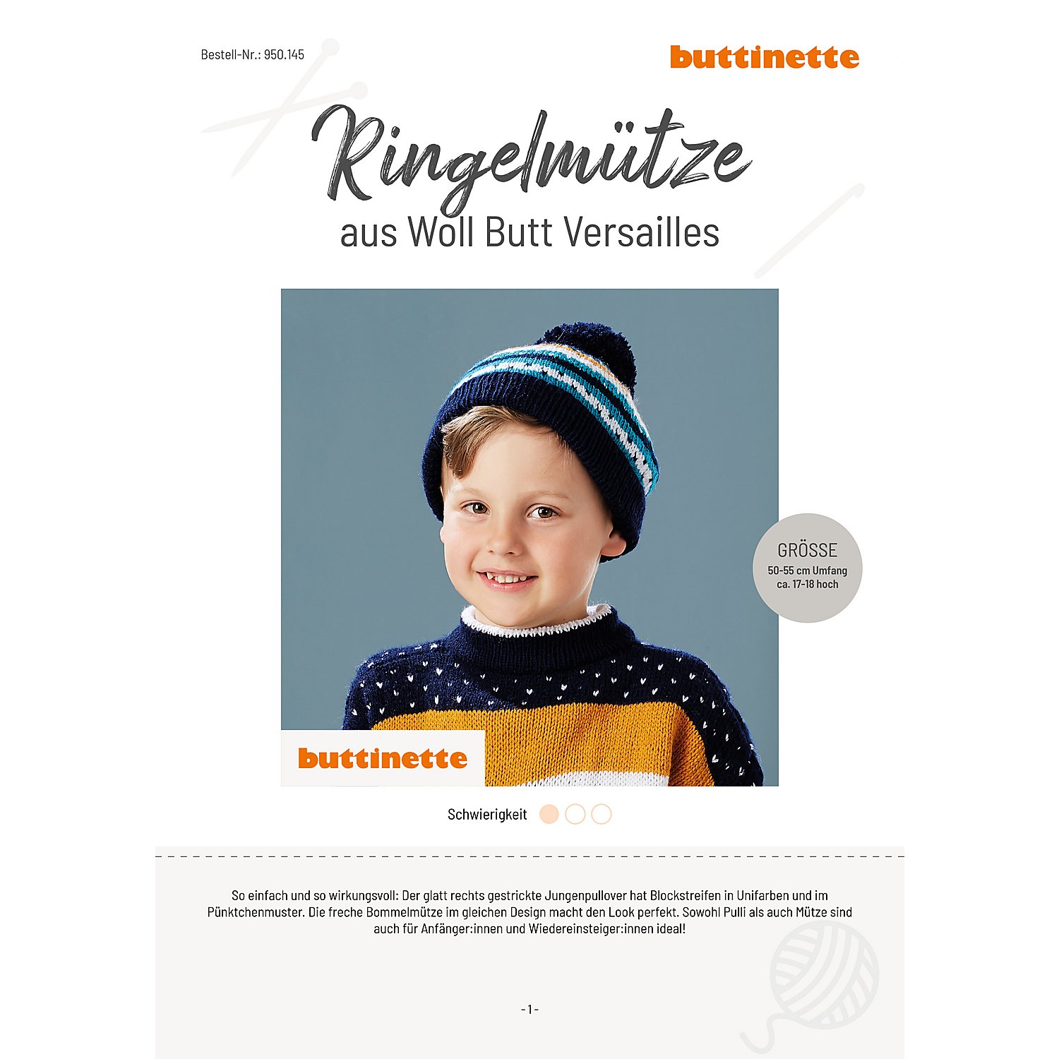 Strickanleitung – Ringelmütze aus Woll Butt Versailles