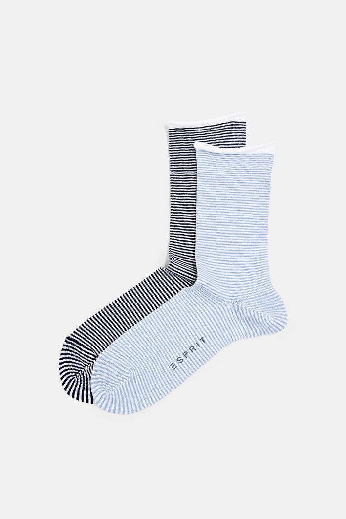 Gestreifte Socken mit Rollrand, Bio-Baumwolle