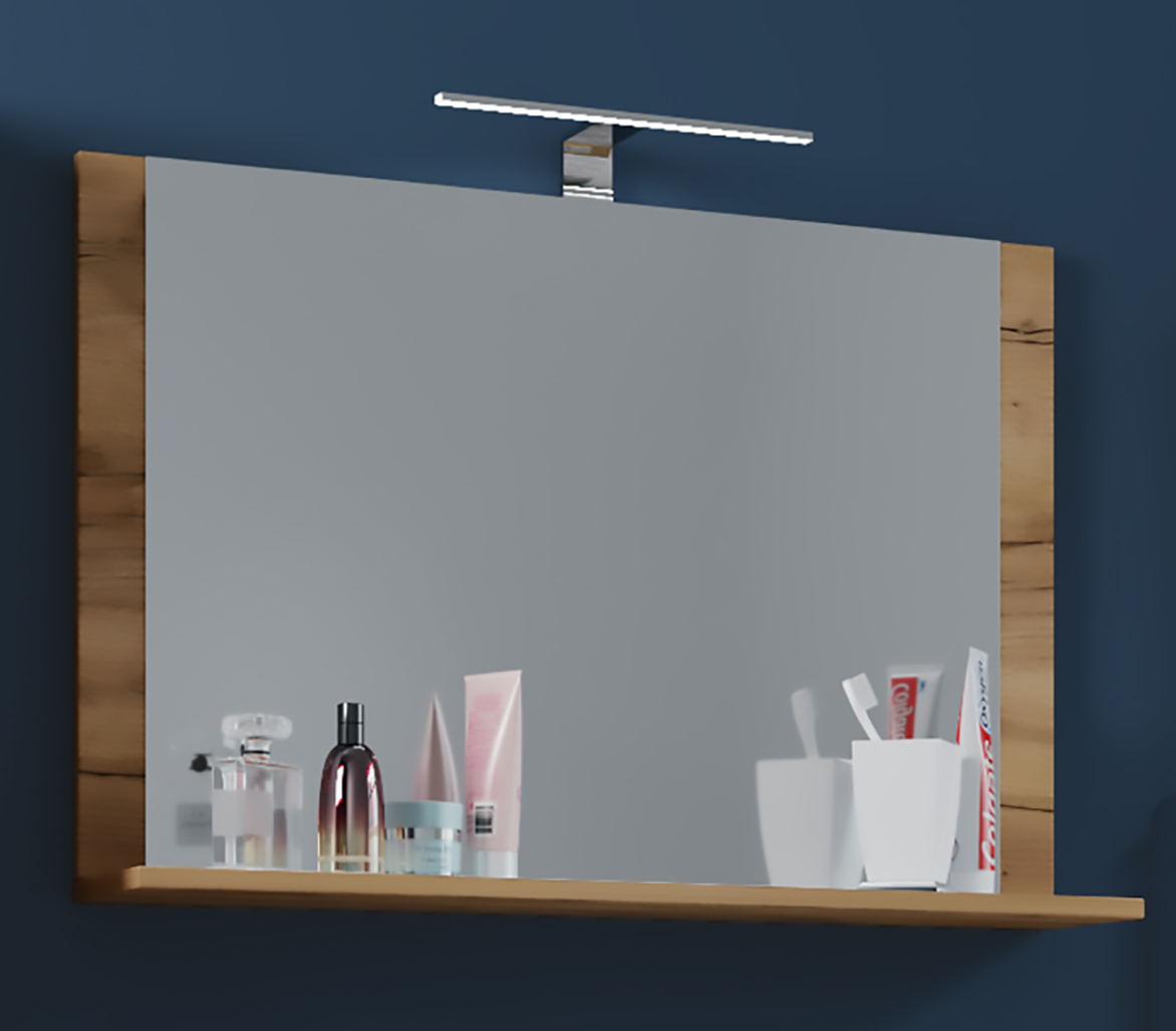VCM Spiegel Lendas mit Ablage 80 cm Honig-Eiche