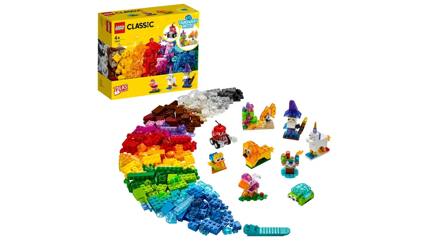 LEGO Classic 11013 Kreativ-Bauset mit durchsichtigen Steinen
