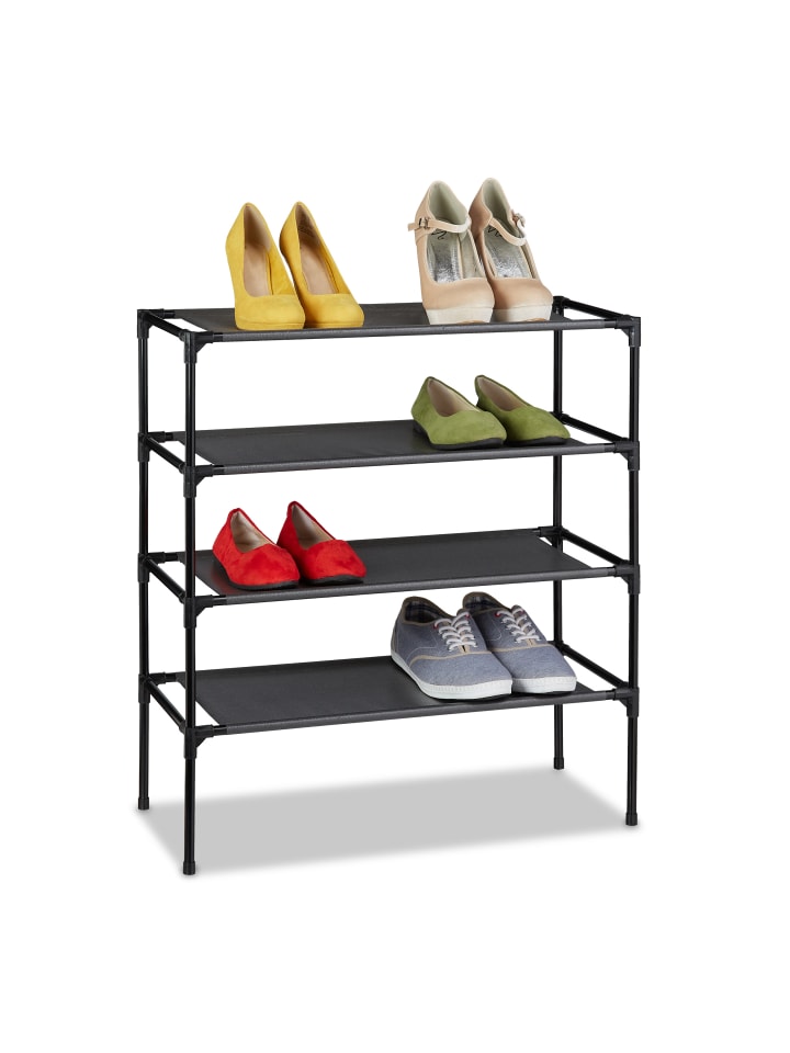 relaxdays Schuhregal in Schwarz - (B)62 x (H)68 x (T)28 cm günstig kaufen onesize