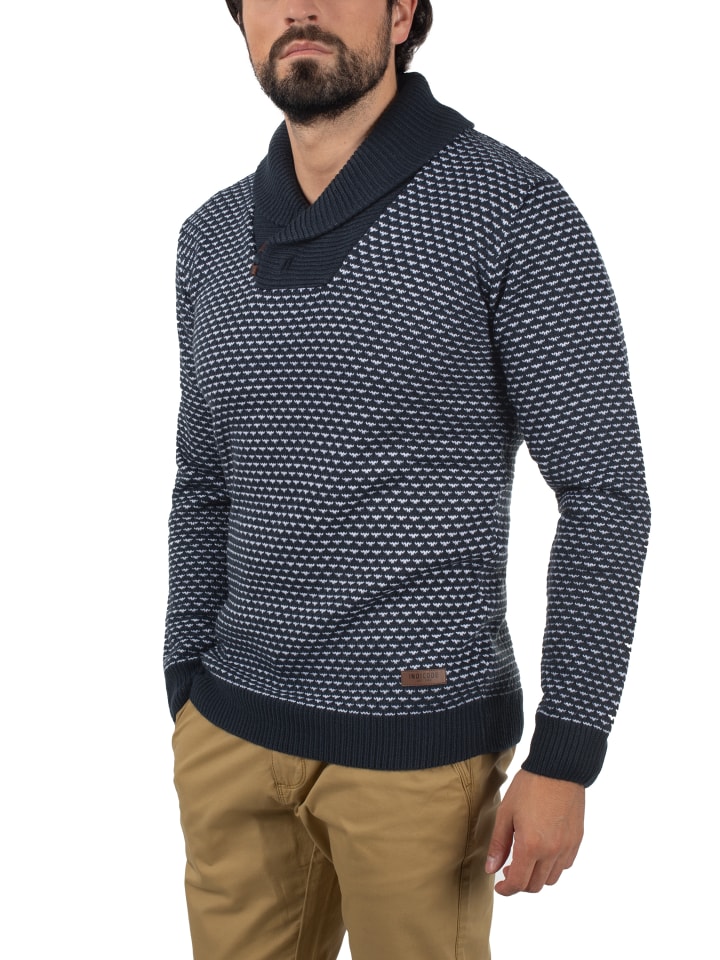 INDICODE Strickpullover IDCopent 35451MM Strickpulli aus Grobstrick in dunkelblau günstig kaufen